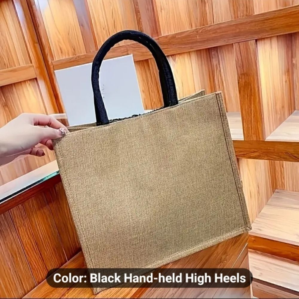 2 Piece burlap tote bag set - Picture 5 of 5